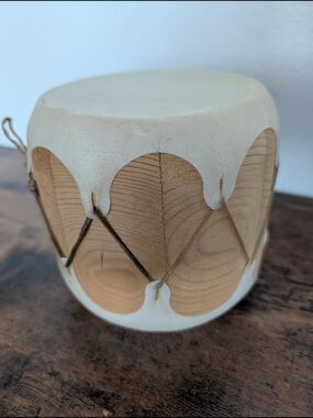 Stanley Natural Wood Drum with Cream Top